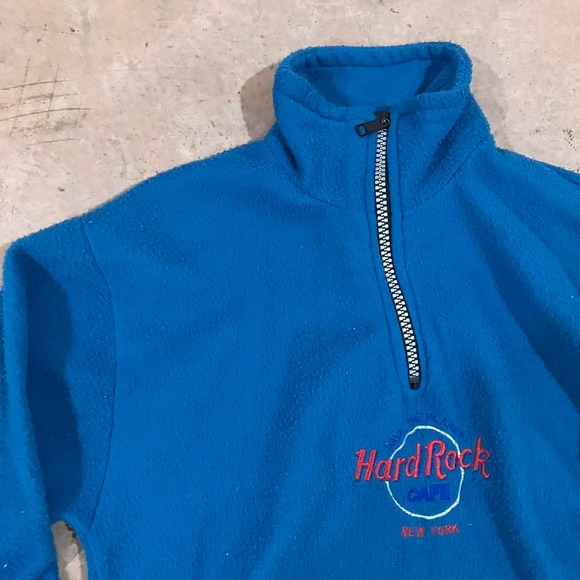 Vintage 90s Hard Rock Cafe New York Fleece Pullover‎ Angstron - Picture 2 of 5
